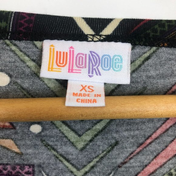 New LuLaRoe Julia Dress Tribal Pattern Black Geometric Designs NWT Size XS - Picture 4 of 8